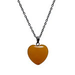Collar Piedra Corazon Arogonita + Cadena Acero