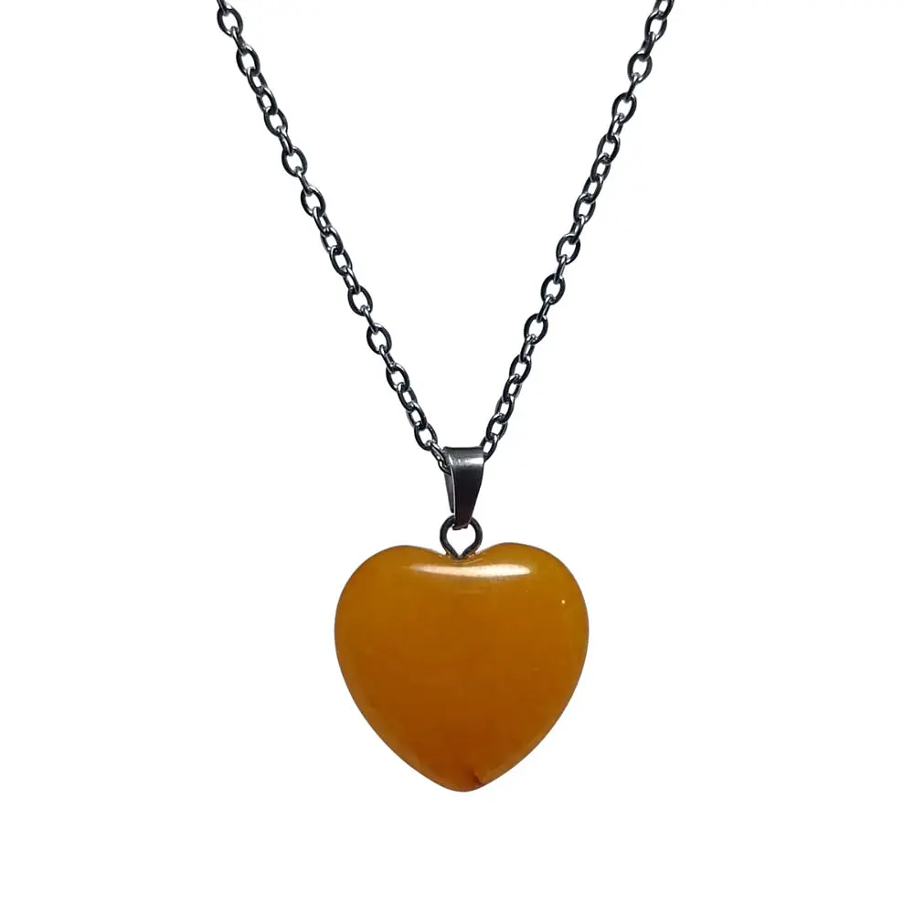 Collar Piedra Corazon Arogonita + Cadena Acero