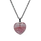 Collar Piedra Corazon Cuarzo Chery + Cadena Acero - Miniatura 2