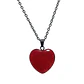 Collar Piedra Corazon Jade Rojo + Cadena Acero - Miniatura 1