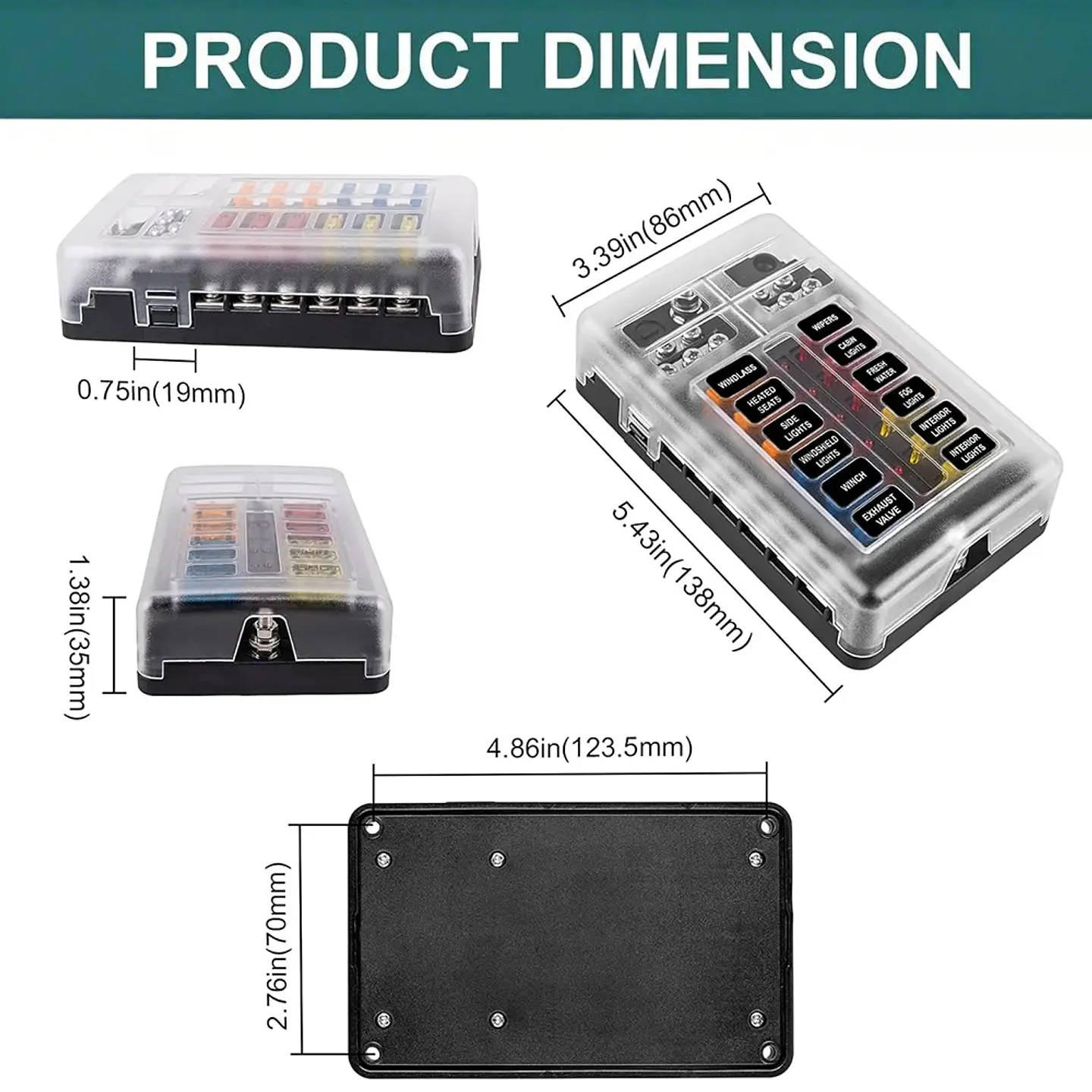 Caja de Fusibles de Cuchilla 6/12 Vías 12V-24V - 4x4, Offroad, Naval y Camper 13