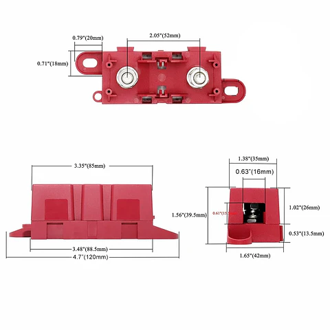 Portafusible MEGA/ANL Tipo Perno 80A-300A - Automotriz y Naval
