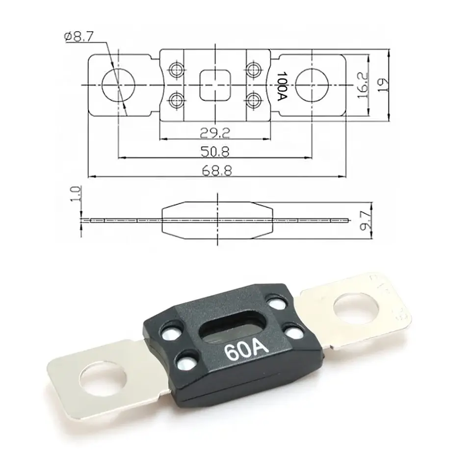 Fusible Alta Capacidad ANM/AMM/MEGA 40A-500A 32V-125V (70x16mm) 8