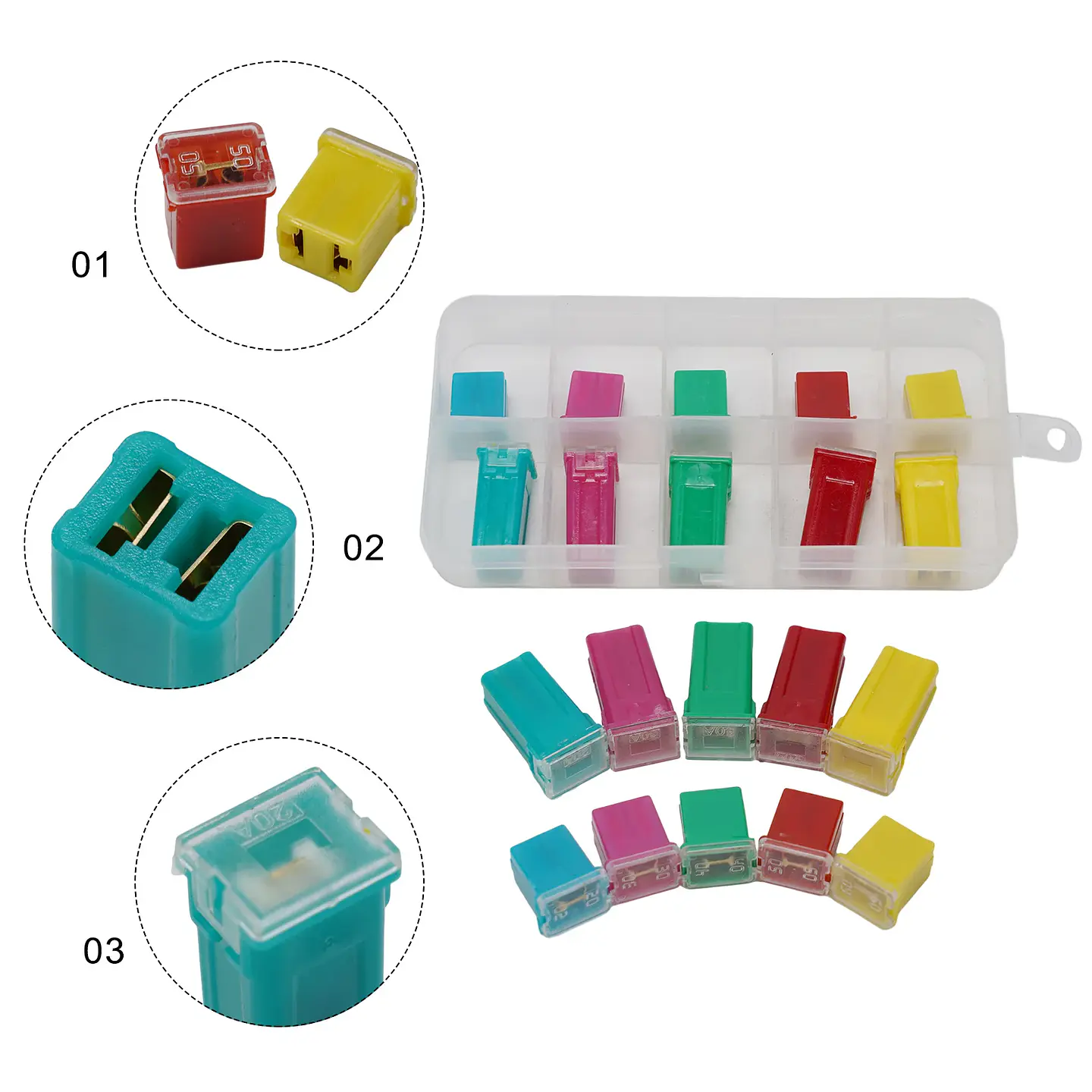 Kit Fusibles Cuadrados 20A-60A DC 12V-32V - Auto y Van 2