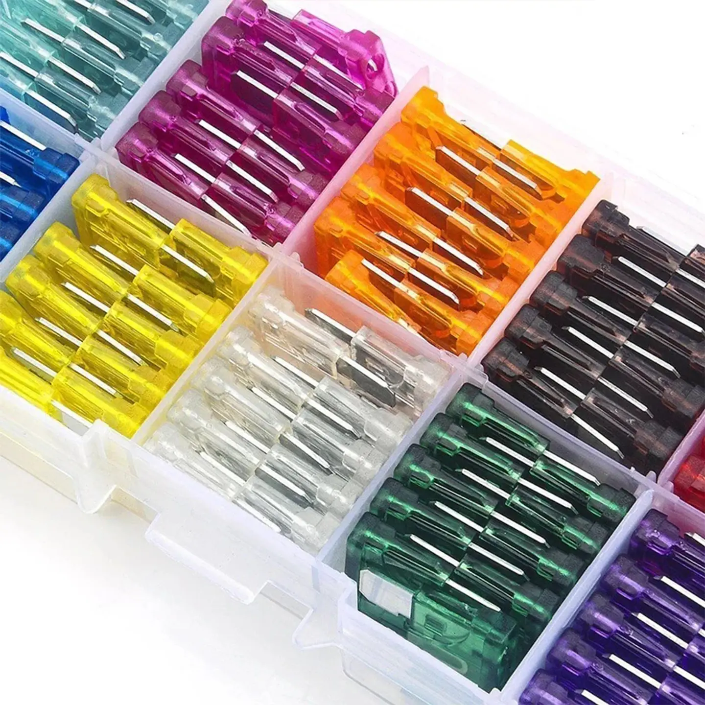 Kit 100 Fusibles de Cuchilla 15A-35A con Caja Organizadora 14