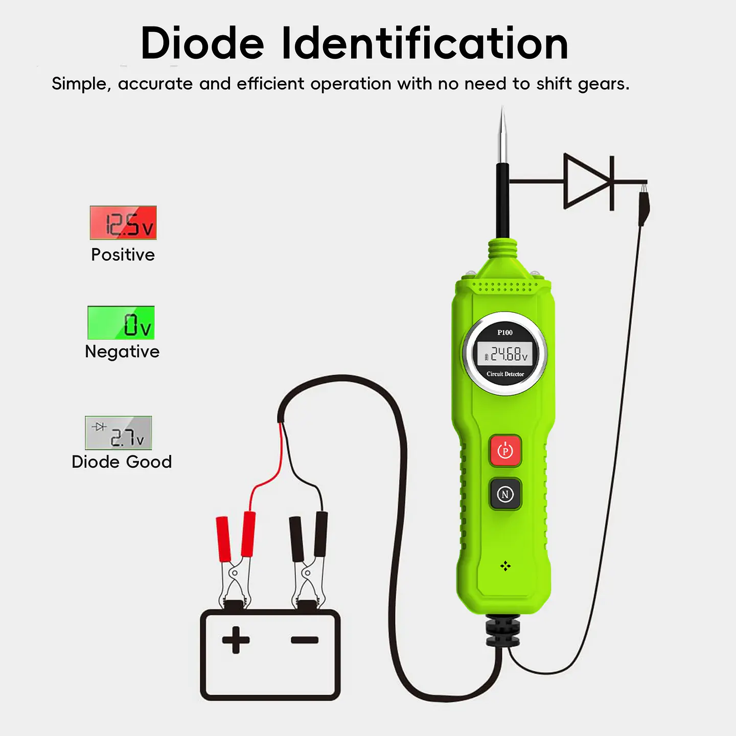 Probador Multifuncional de Circuitos DC 6V-24V con Sonda de Prueba 8