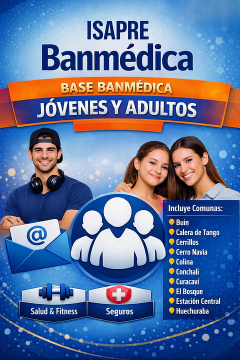 BBDD ISAPRE BANMÉDICA –base mixta de jóvenes y adultos - 1500 contactos