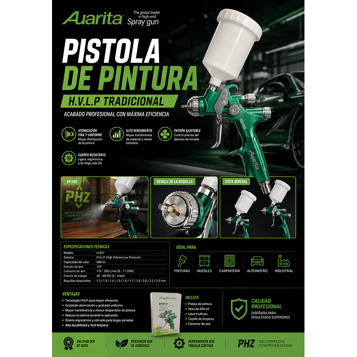 Pistola de Pintura Auarita  898-2 Tecnología  LVLP 1
