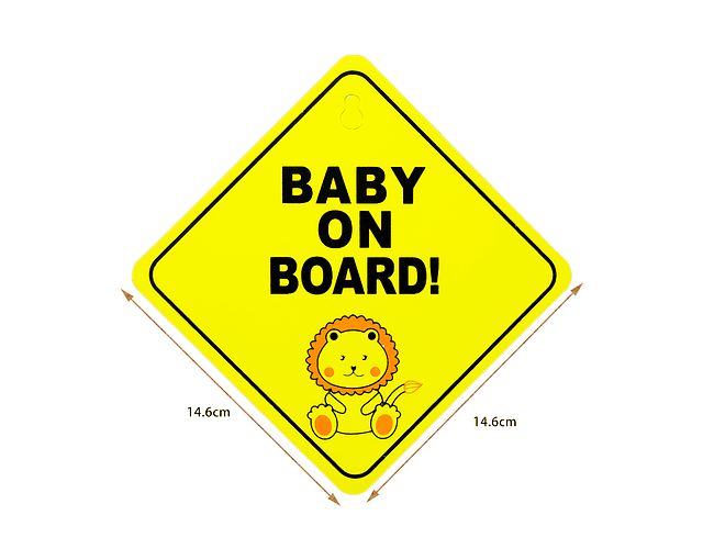 Pegatina bebé a bordo león 