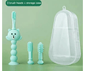 Set cepillo dientes silicona verde