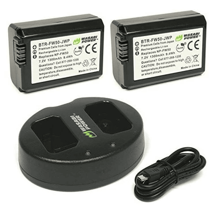Kit De Baterías Wasabi Np-fw50 para Sony serie A6000 y A7 1