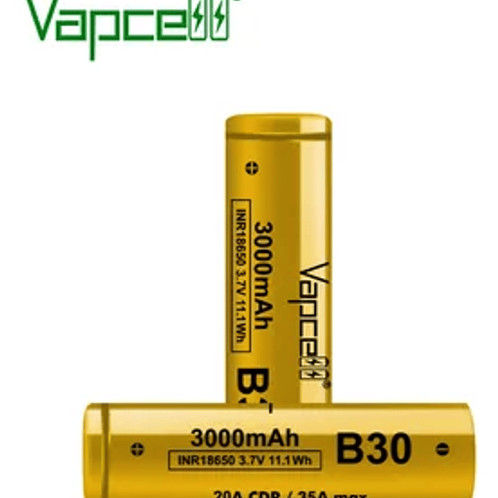 Pack 2 Batería 18650 Vapcell B30 3000mAh 20A con estuche 1
