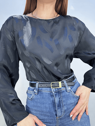 POLERA VINTAGE NEGRA I M-L 