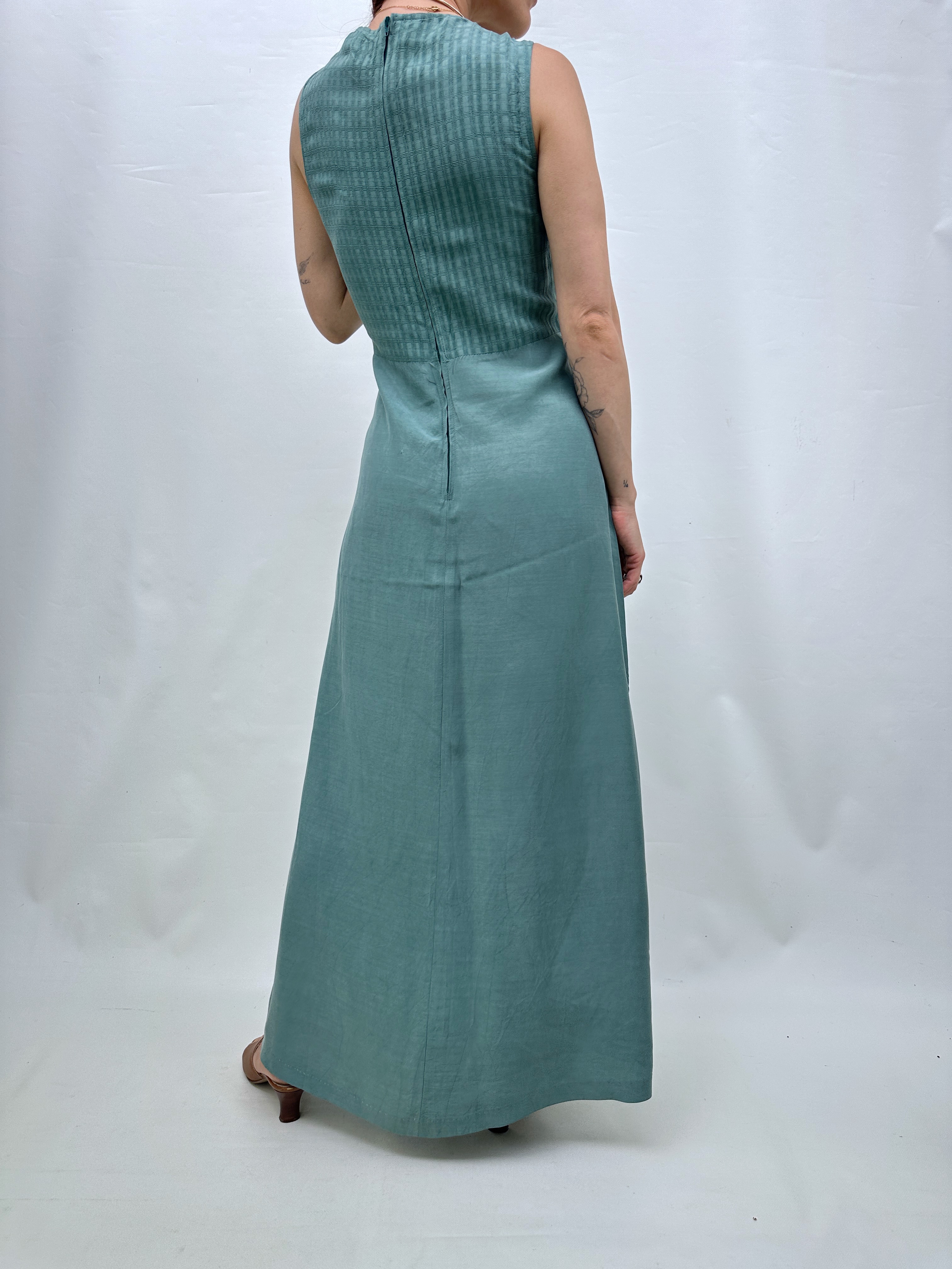 VESTIDO LARGO VERDE MENTA I S-M  2