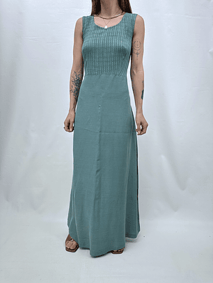 VESTIDO LARGO VERDE MENTA I S-M 