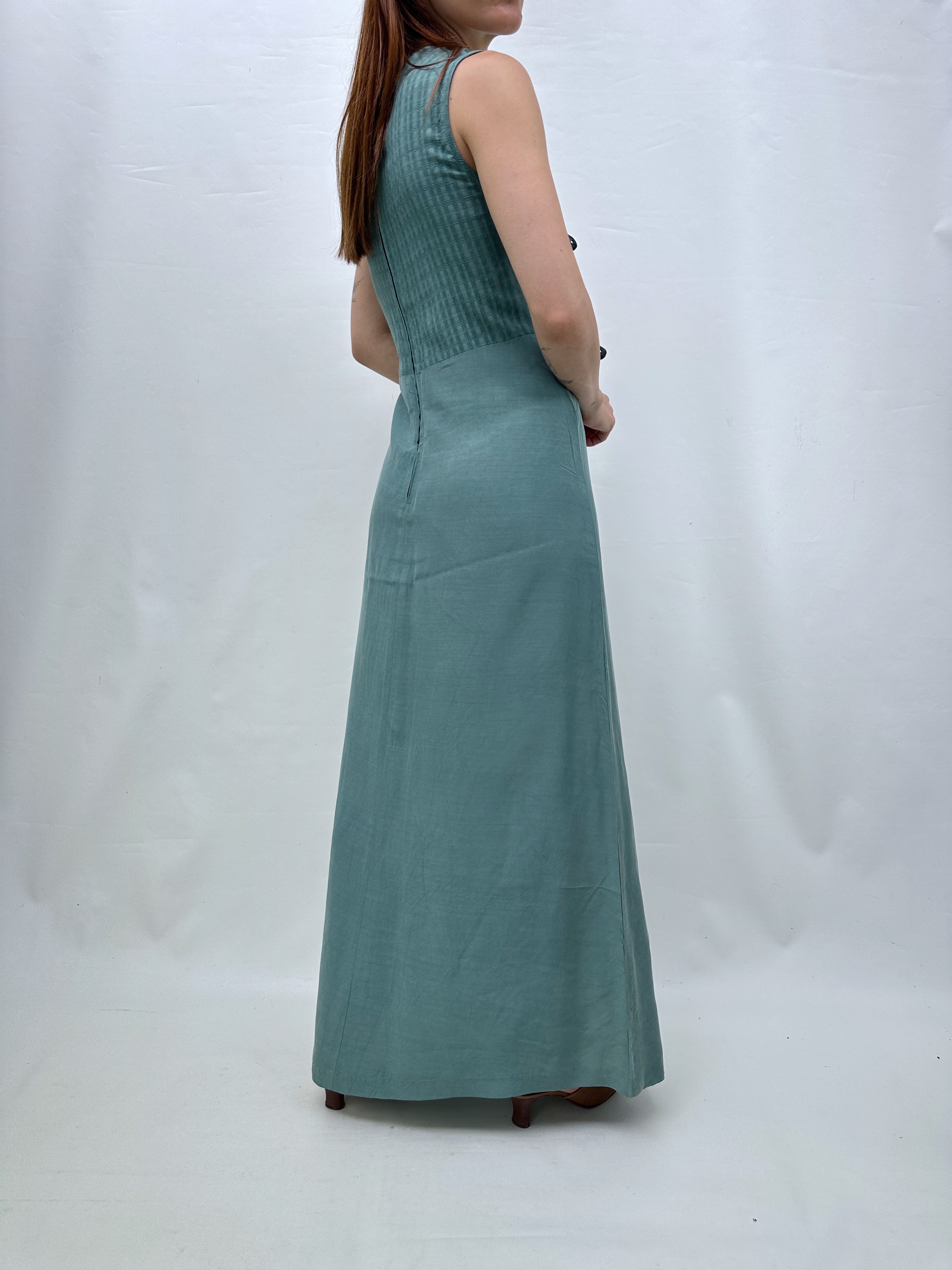 VESTIDO LARGO VERDE MENTA I S-M  4
