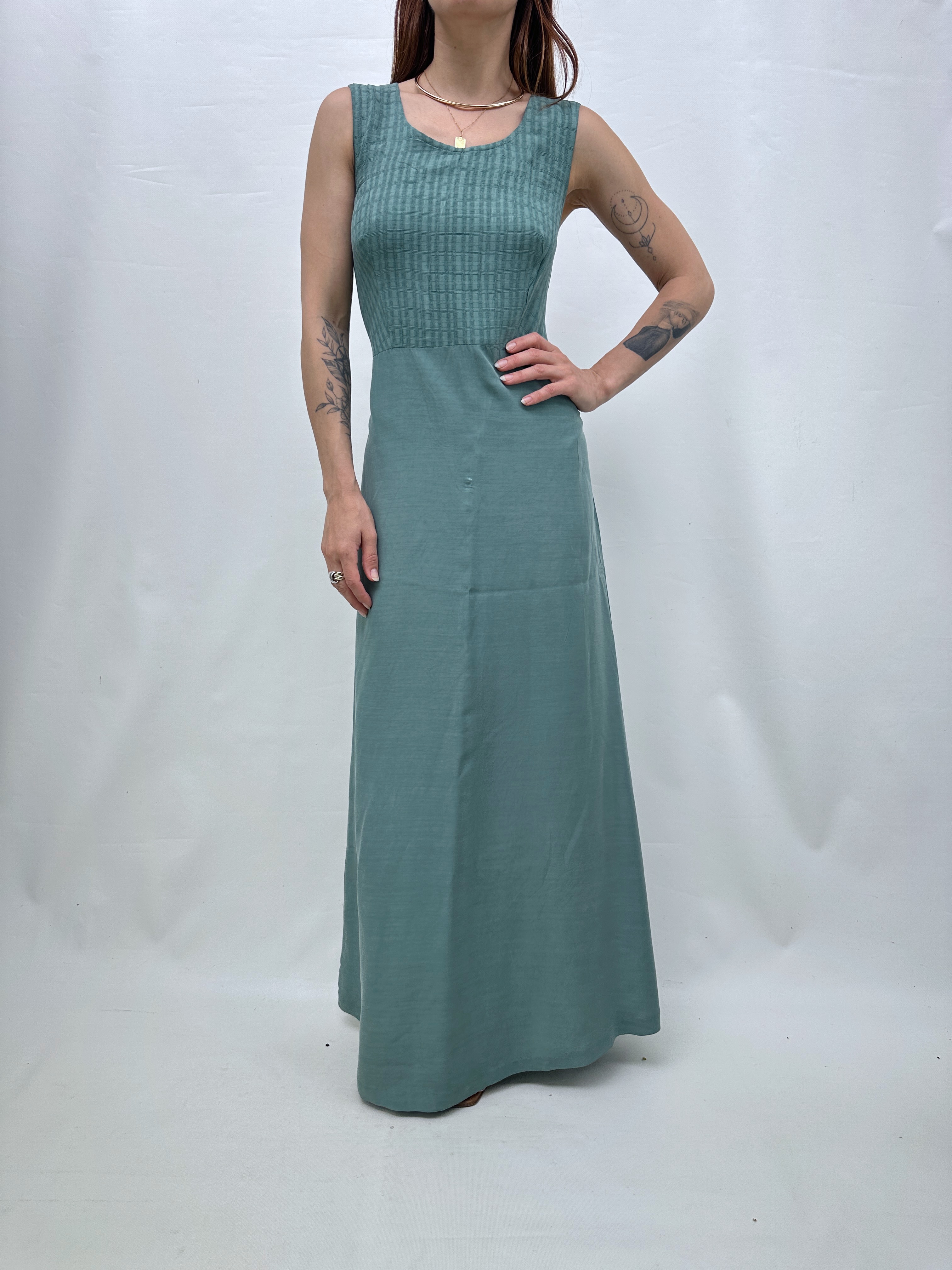 VESTIDO LARGO VERDE MENTA I S-M  5