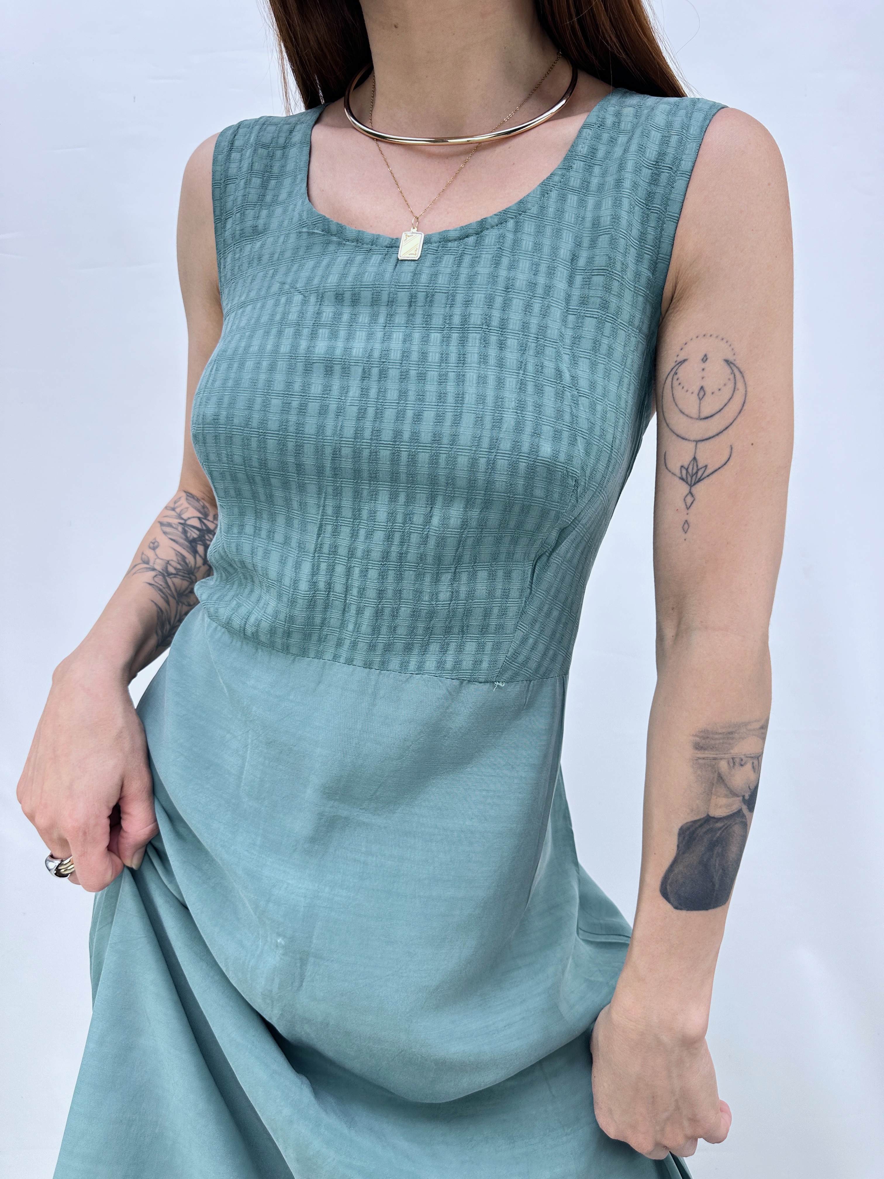 VESTIDO LARGO VERDE MENTA I S-M  7