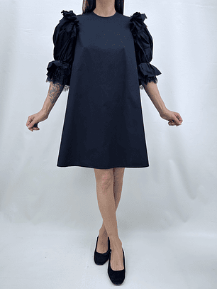 VESTIDO NEGRO ENCAJES I ALGODÓN I S