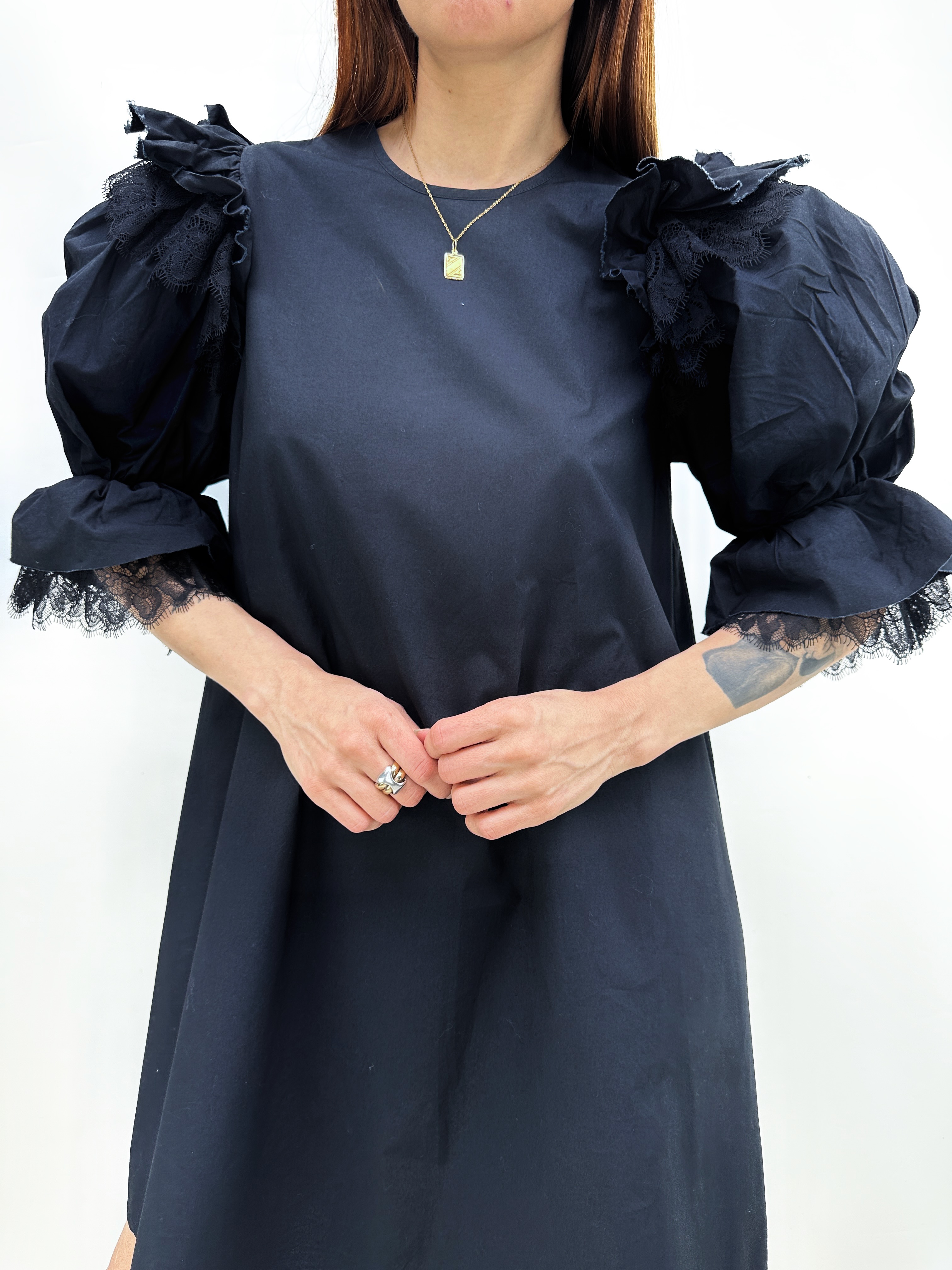 VESTIDO NEGRO ENCAJES I ALGODÓN I S 2