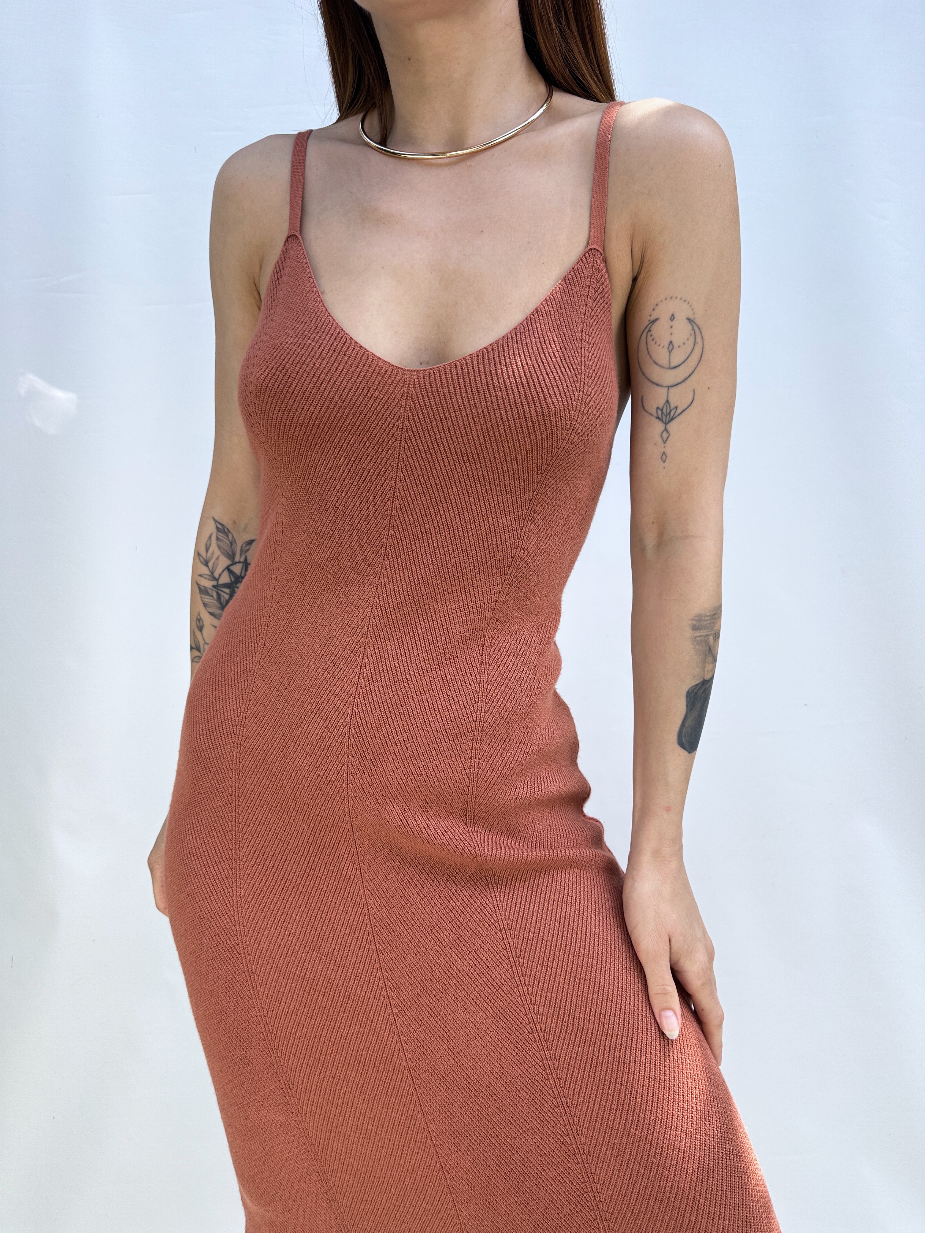 VESTIDO TEJIDO TERRACOTA I S-M 1