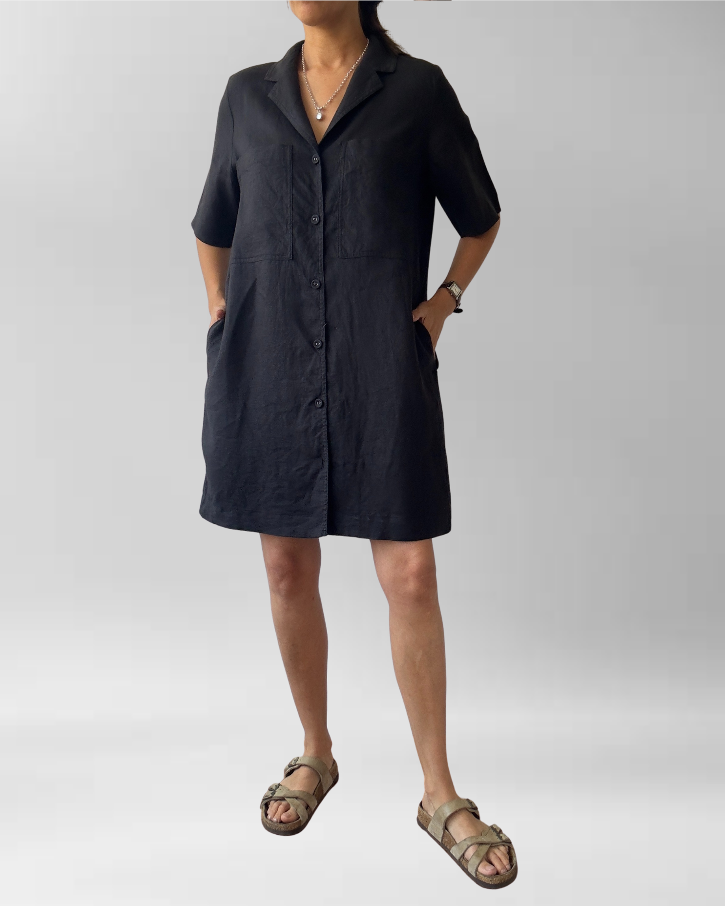 VESTIDO NEGRO LINO | M 1