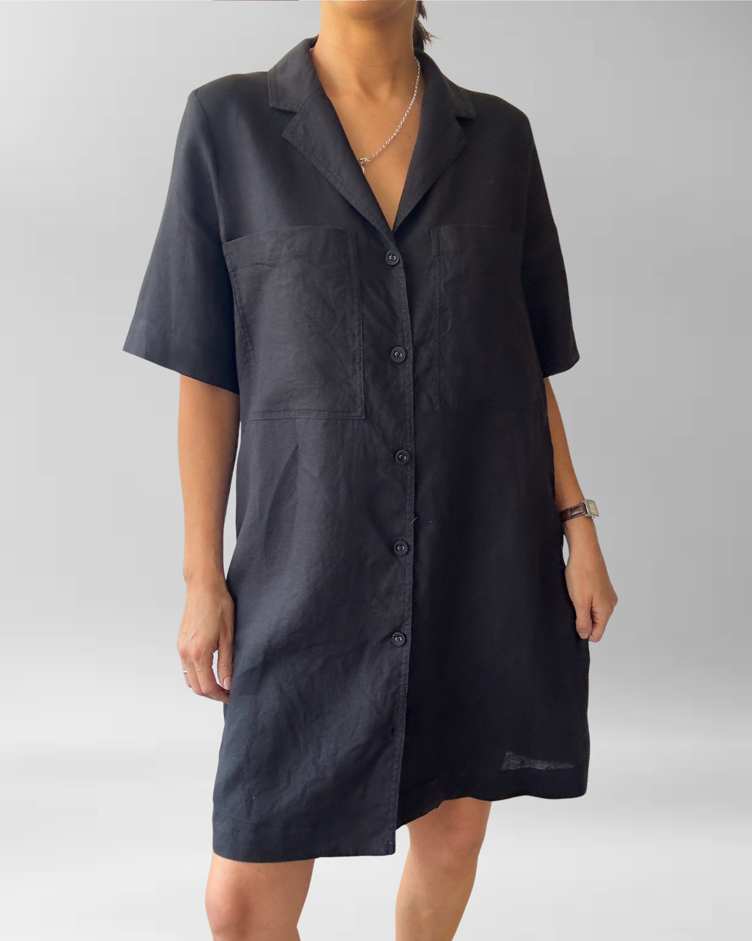 VESTIDO NEGRO LINO | M 6