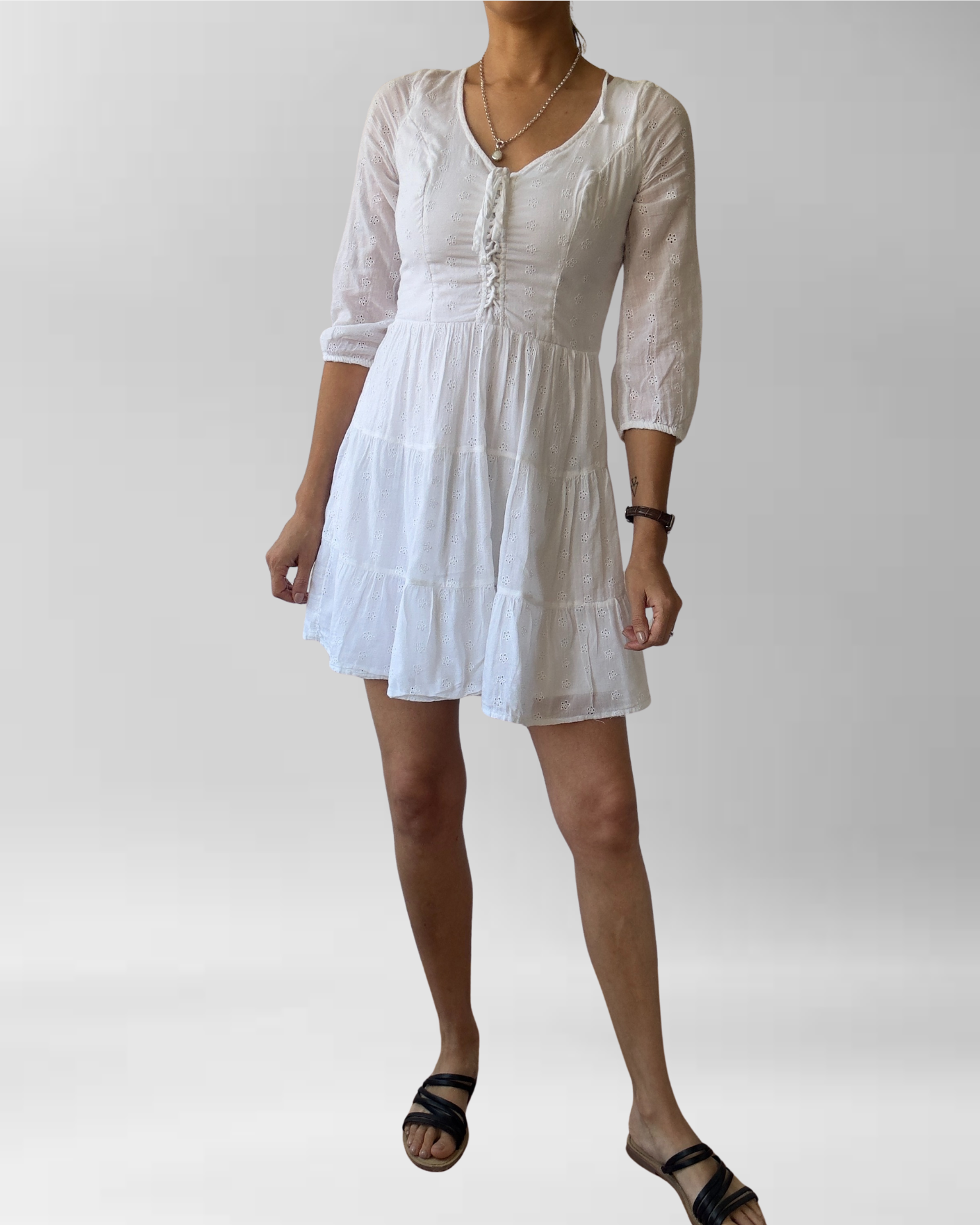 VESTIDO BLANCO BRODERIE | XS-S 3