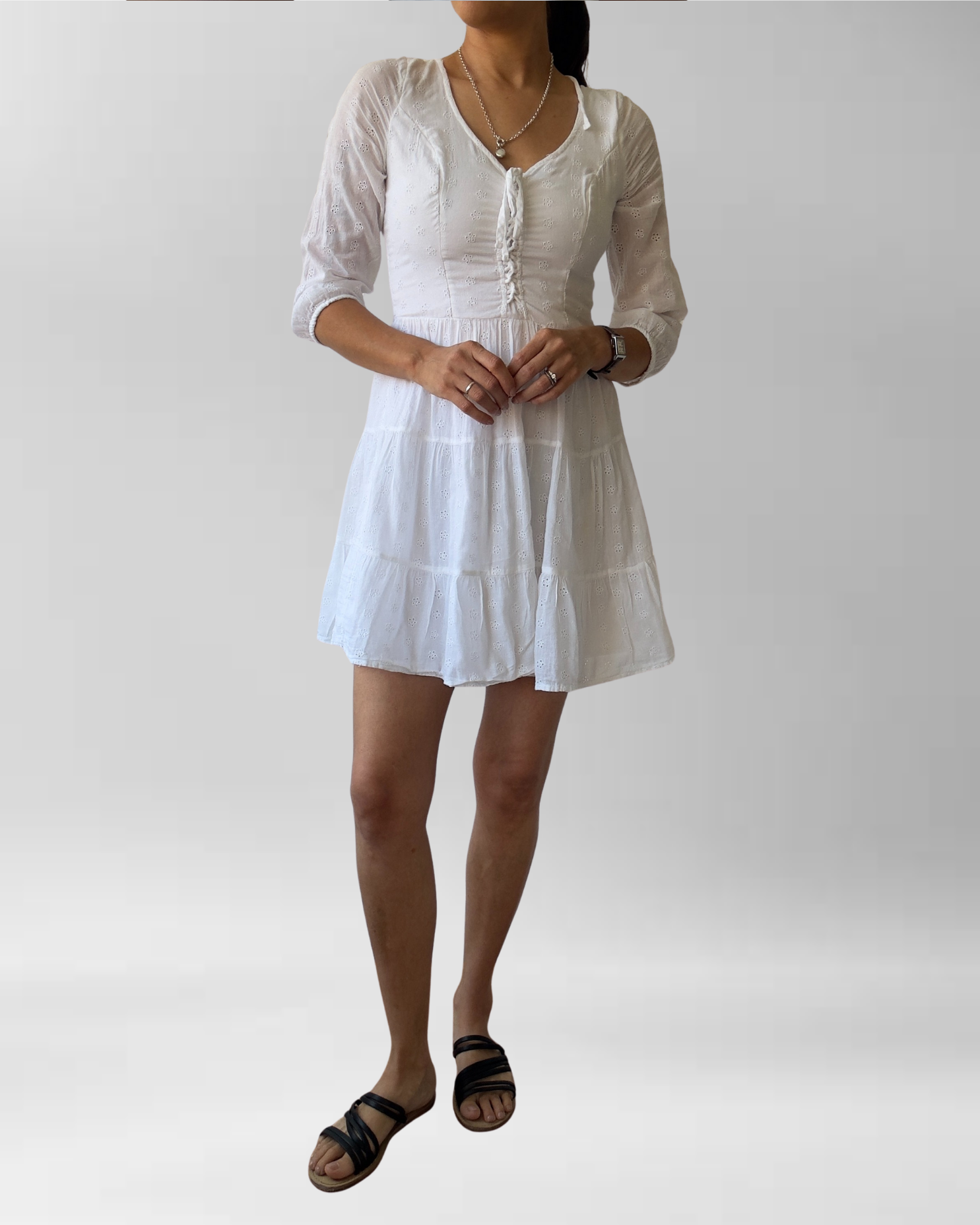 VESTIDO BLANCO BRODERIE | XS-S 1