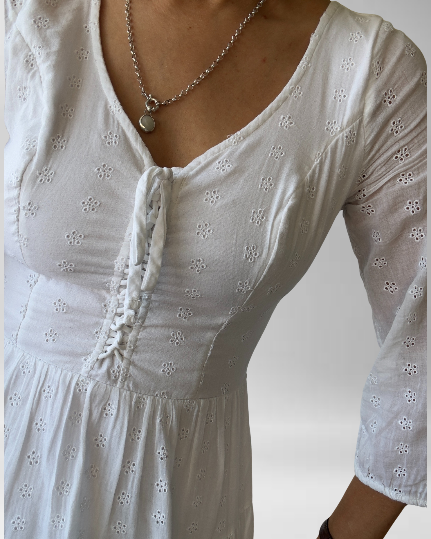 VESTIDO BLANCO BRODERIE | XS-S 5
