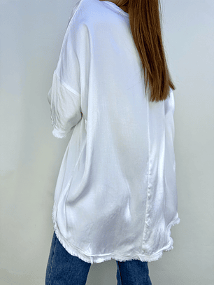 POLERA BLANCA SATINADA I M-L