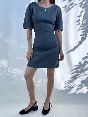 VESTIDO LINO GRIS GRAFITO I M