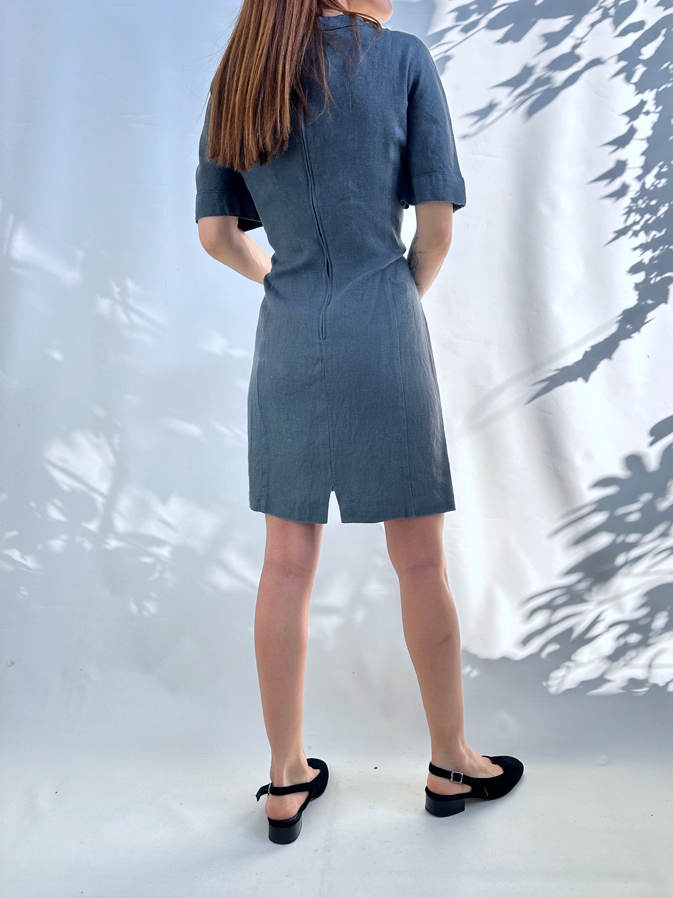 VESTIDO LINO GRIS GRAFITO I M 3