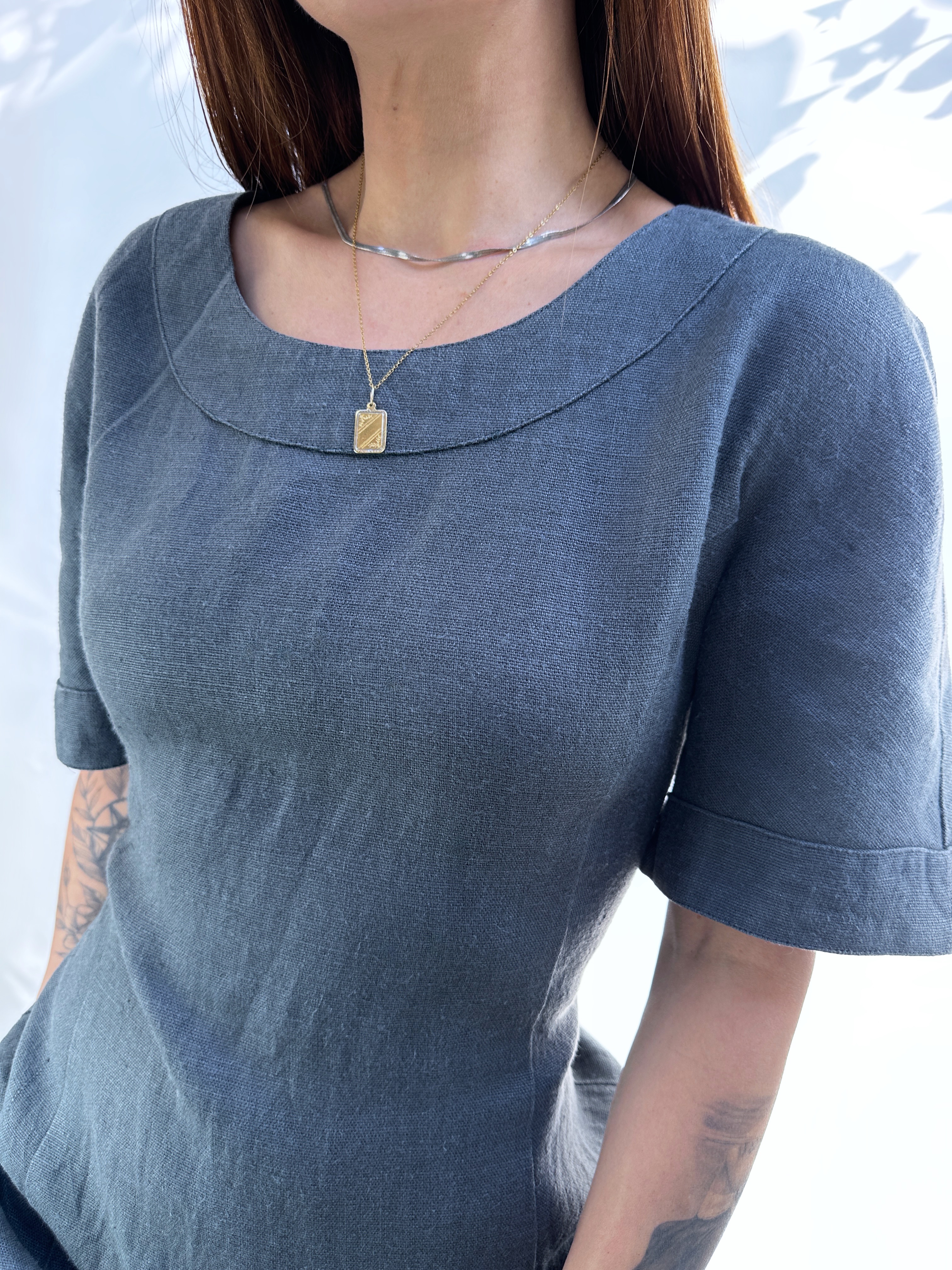 VESTIDO LINO GRIS GRAFITO I M 2