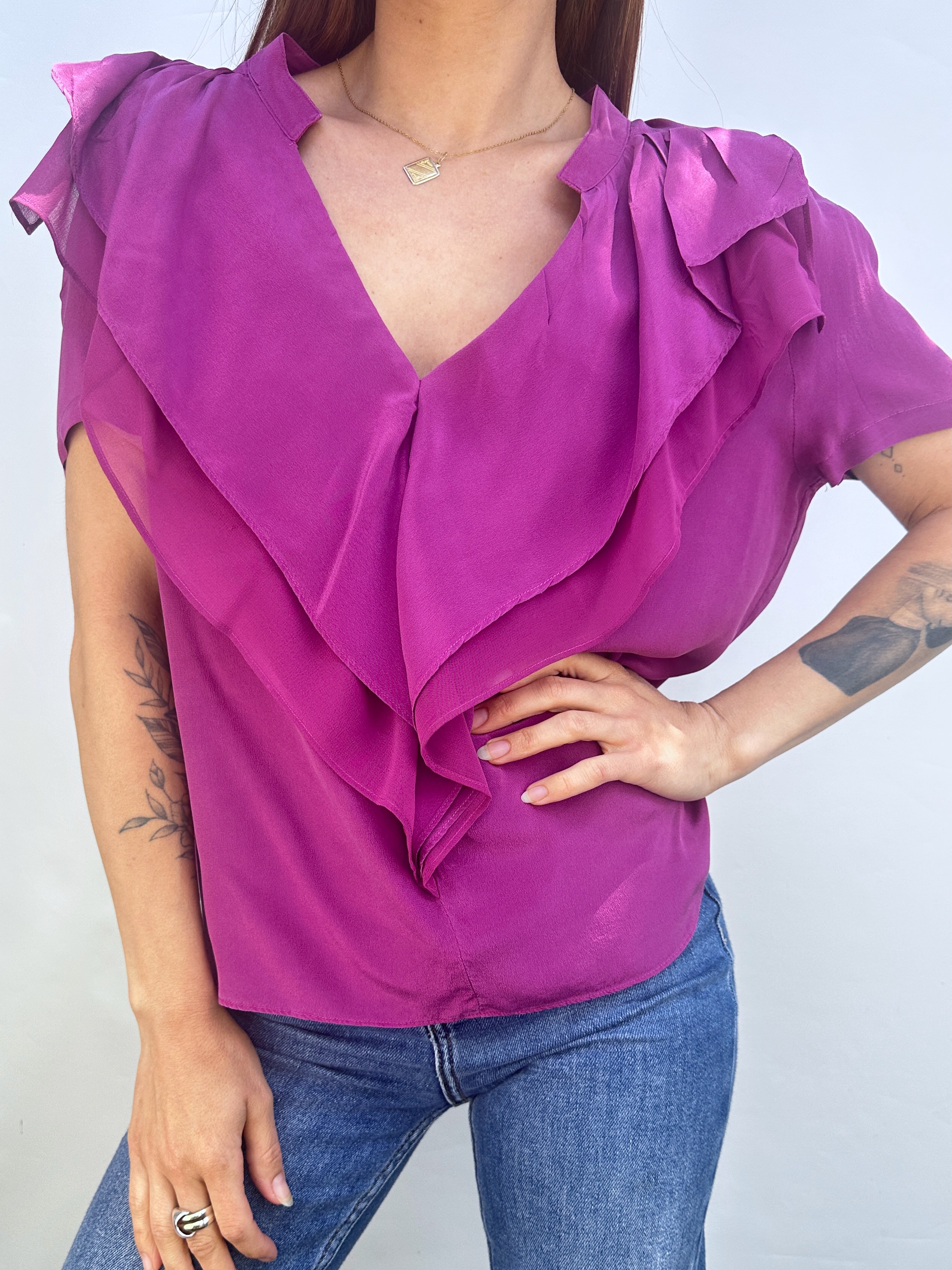 POLERA SEDA MAGENTA I M  4