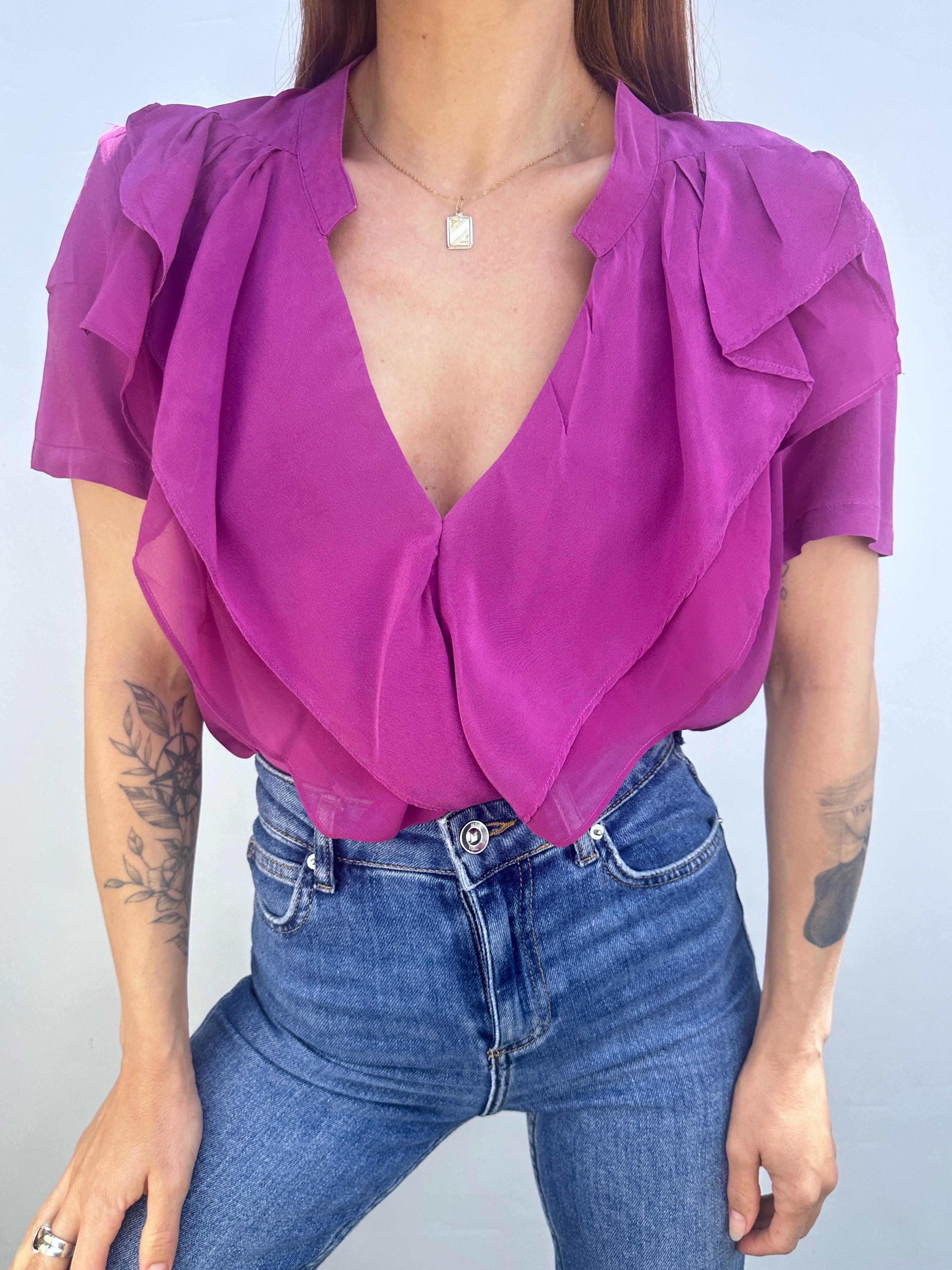 POLERA SEDA MAGENTA I M  5