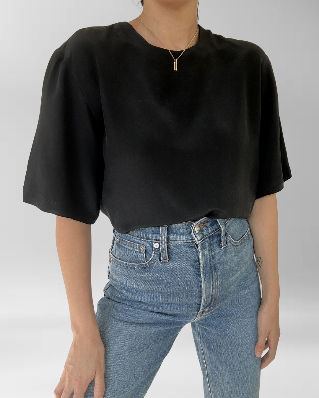 POLERA NEGRA SEDA | L 1