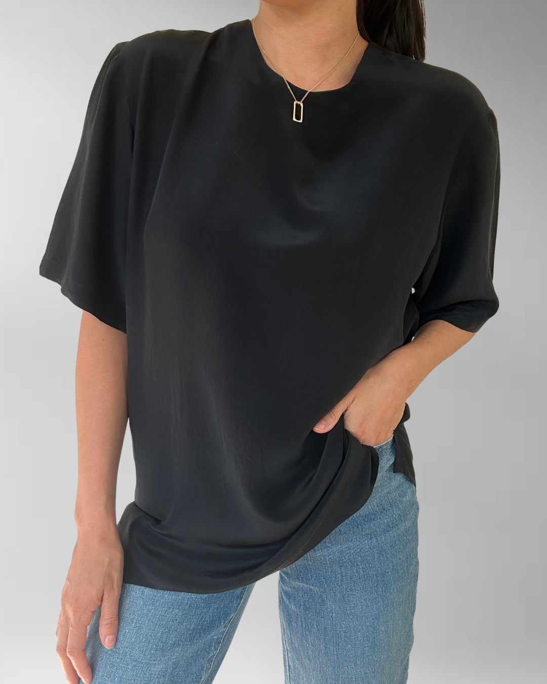 POLERA NEGRA SEDA | L 2