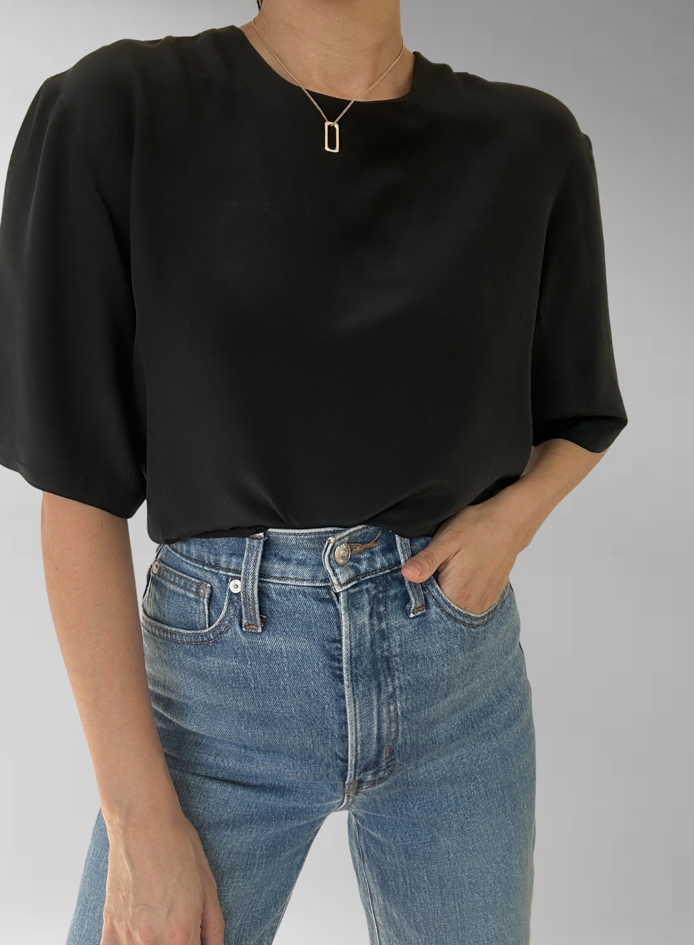 POLERA NEGRA SEDA | L 4