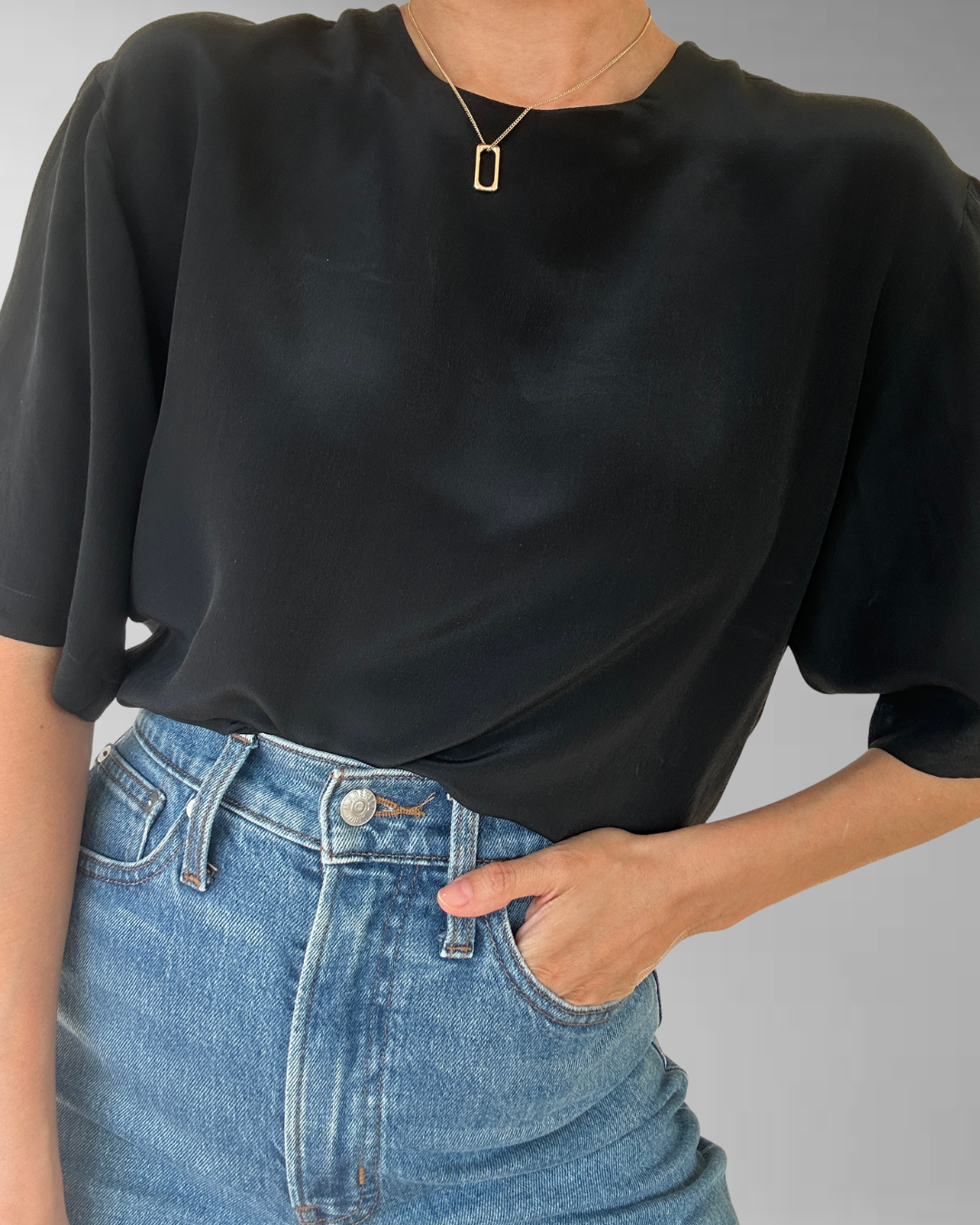 POLERA NEGRA SEDA | L 6