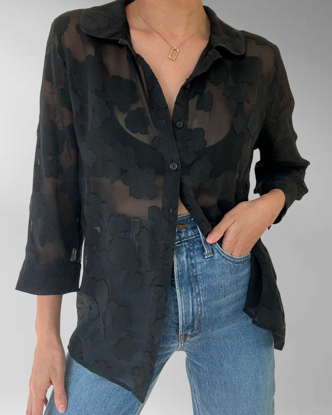 BLUSA LAURA ASHLEY I SEDA-ALGODÓN | M 3