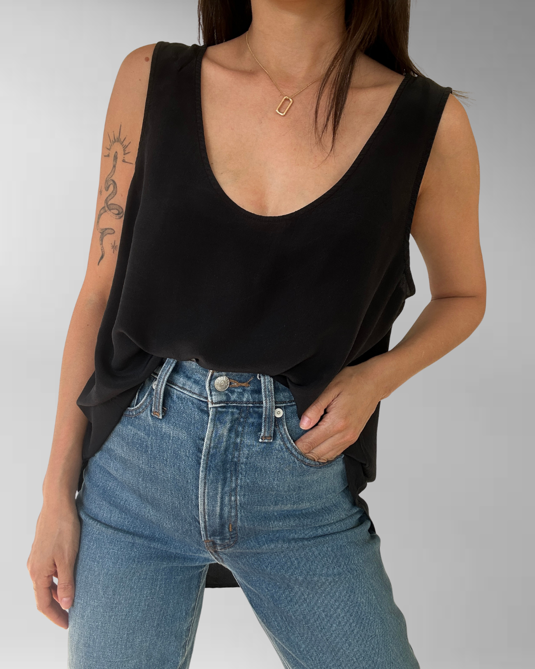 POLERA NEGRA SEDA | L 1