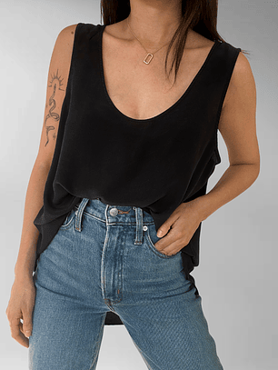 POLERA NEGRA SEDA | L