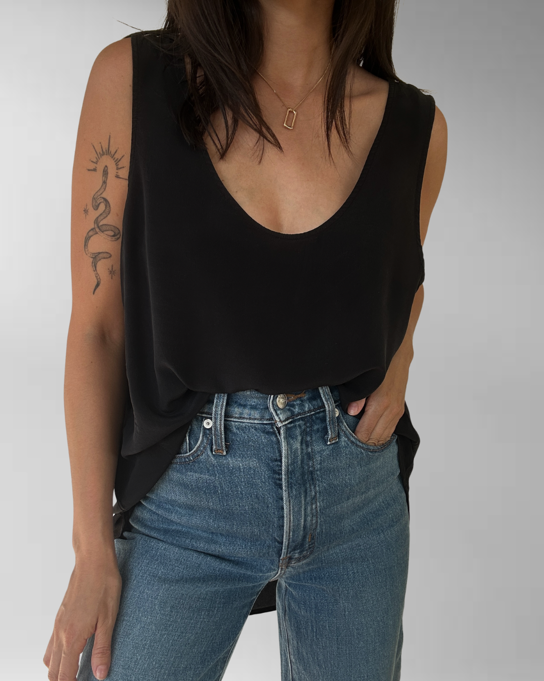 POLERA NEGRA SEDA | L 6