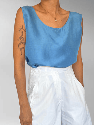 POLERA SEDA CELESTE I XL