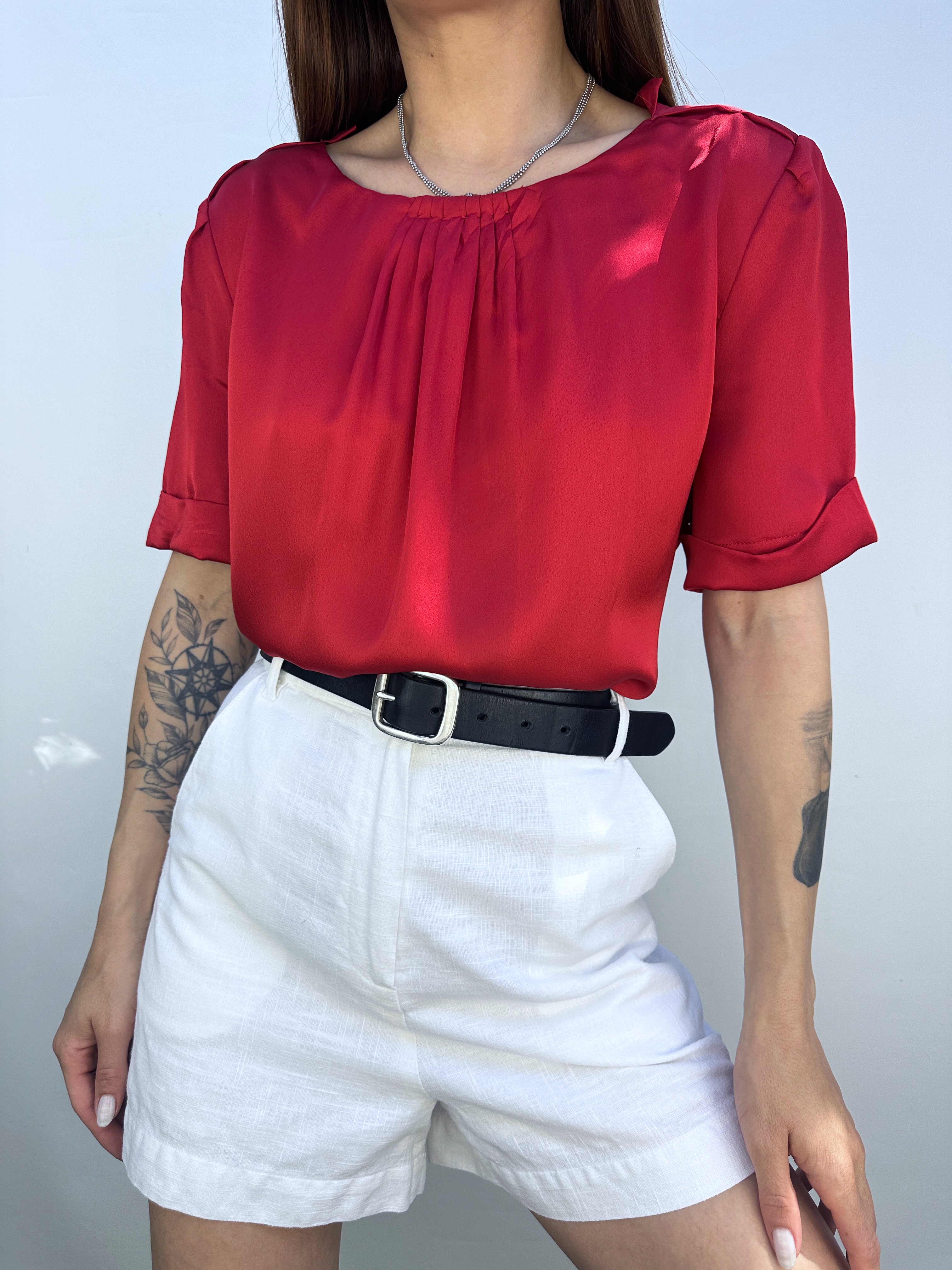 POLERA ROJA SATINADA I M-L 1