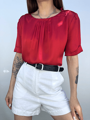 POLERA ROJA SATINADA I M-L