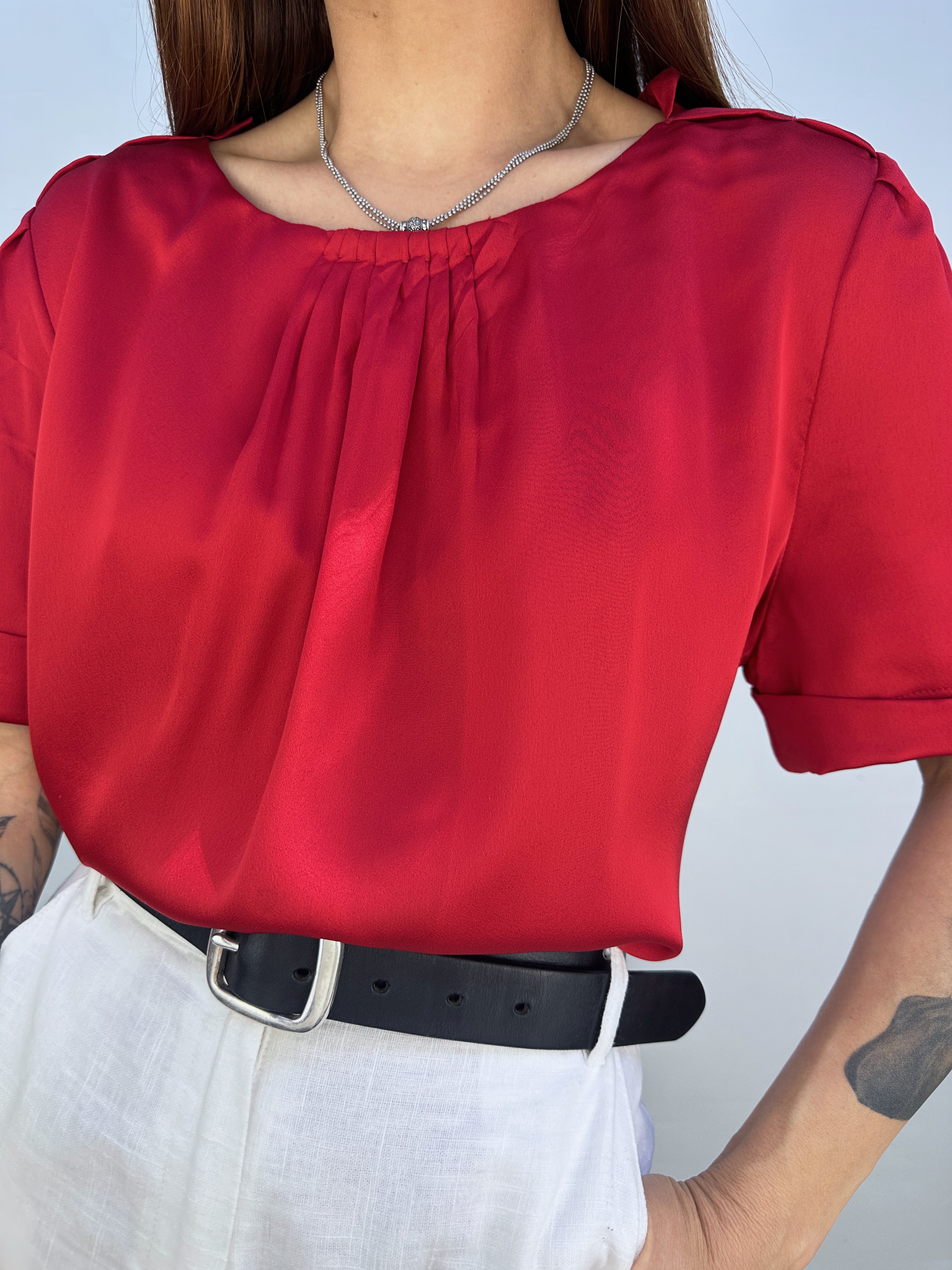 POLERA ROJA SATINADA I M-L 6