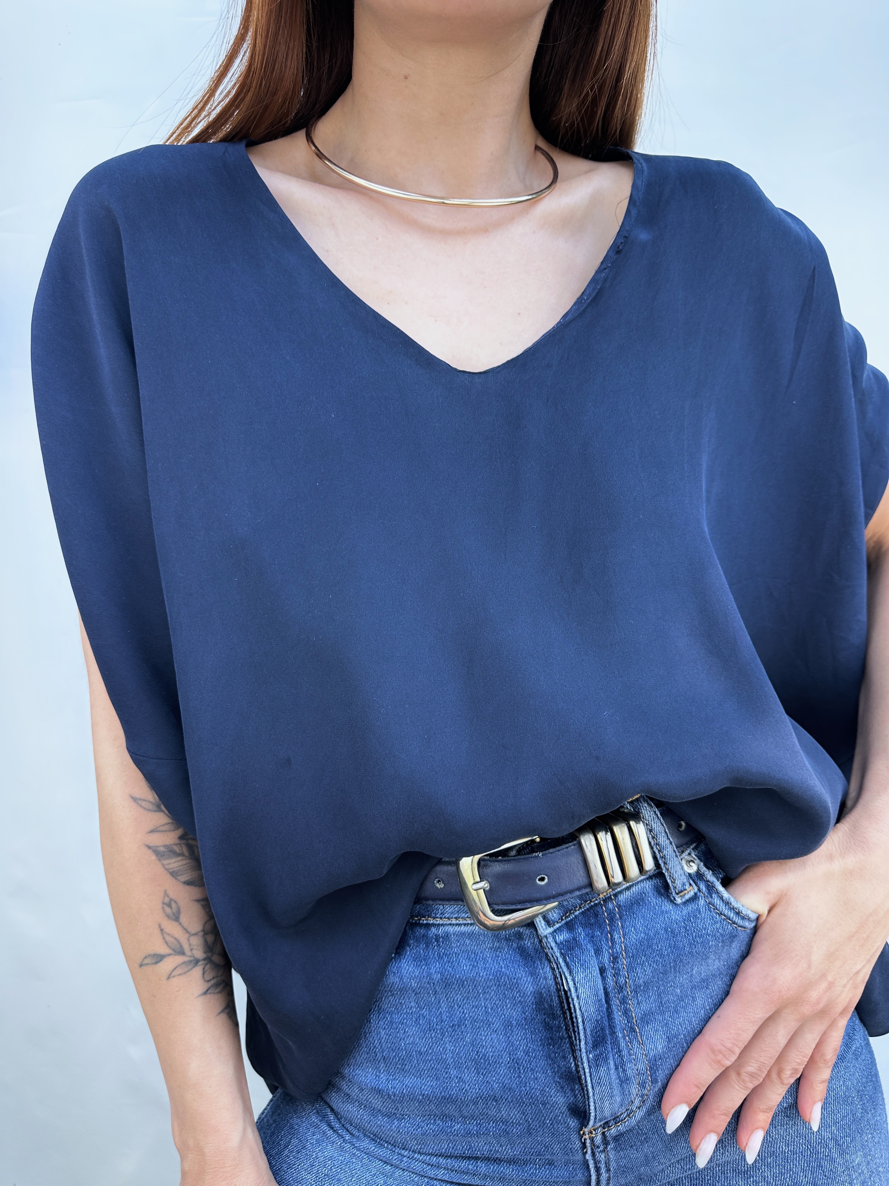 POLERA SEDA AZUL MARINO I S-M 4