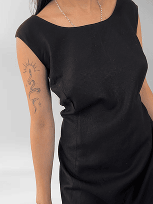 VESTIDO NEGRO LINO BLEND | L-2XL